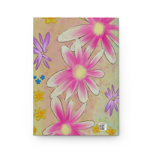 Floral Daisy Hardcover Journal — Pastel Watercolor Notebook for Notes & Gifts