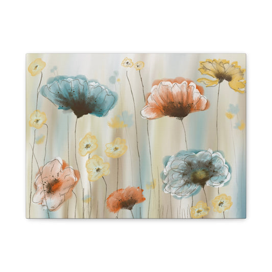 Floral Poppies Matte Canvas Wall Art – Stretched 1.25"