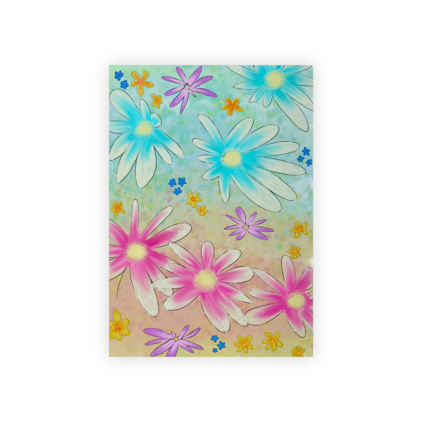 Floral Watercolor Gift Wrap Roll — Pastel Flowers Wrapping Paper