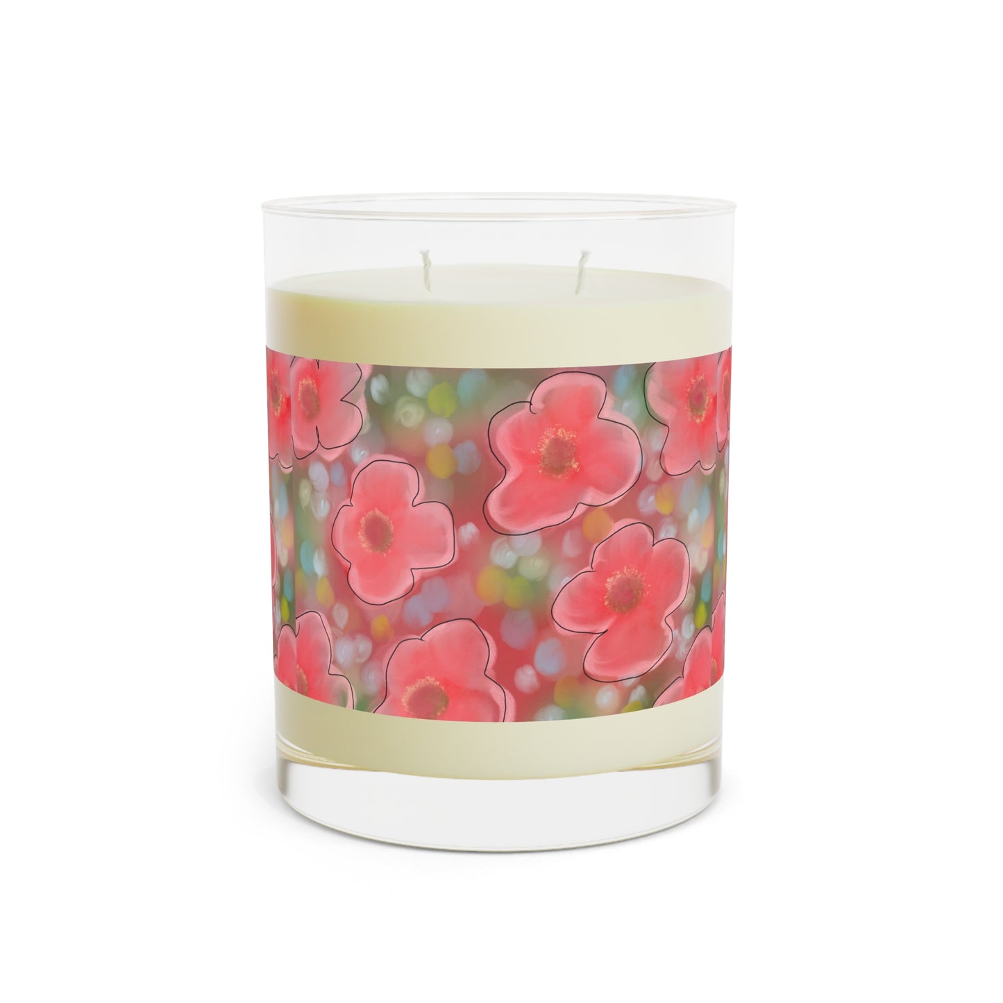 Floral Pink Bloom Scented Candle — 11oz Glass Jar