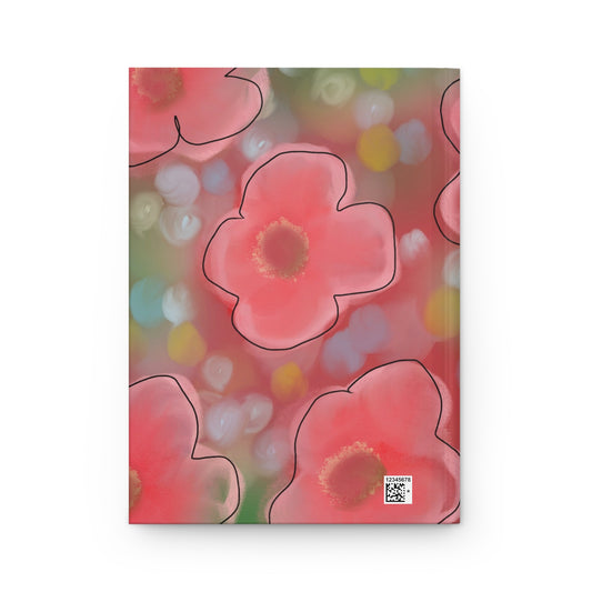Floral Bokeh Hardcover Journal — Pink Poppy Notebook