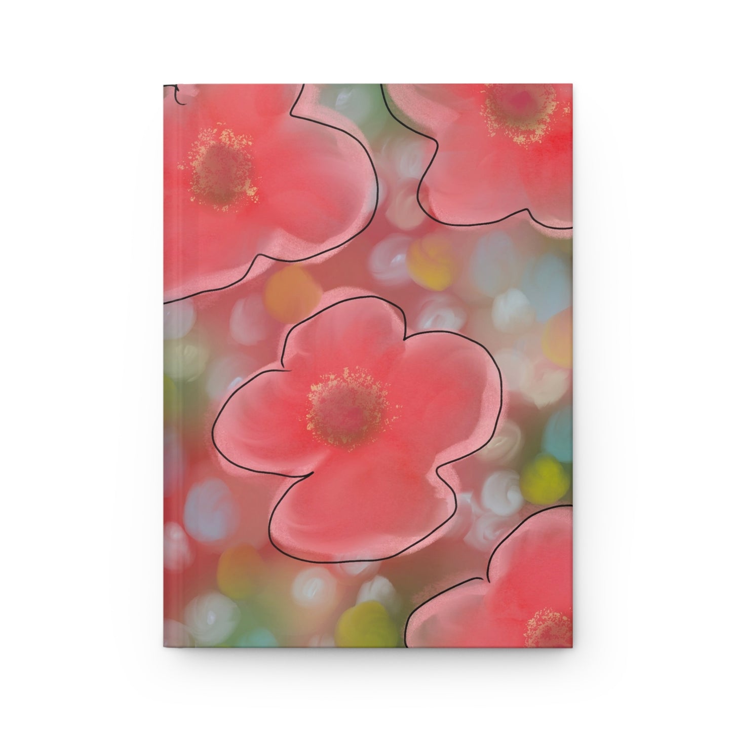 Floral Bokeh Hardcover Journal — Pink Poppy Notebook
