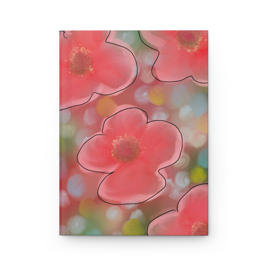 Floral Bokeh Hardcover Journal — Pink Poppy Notebook