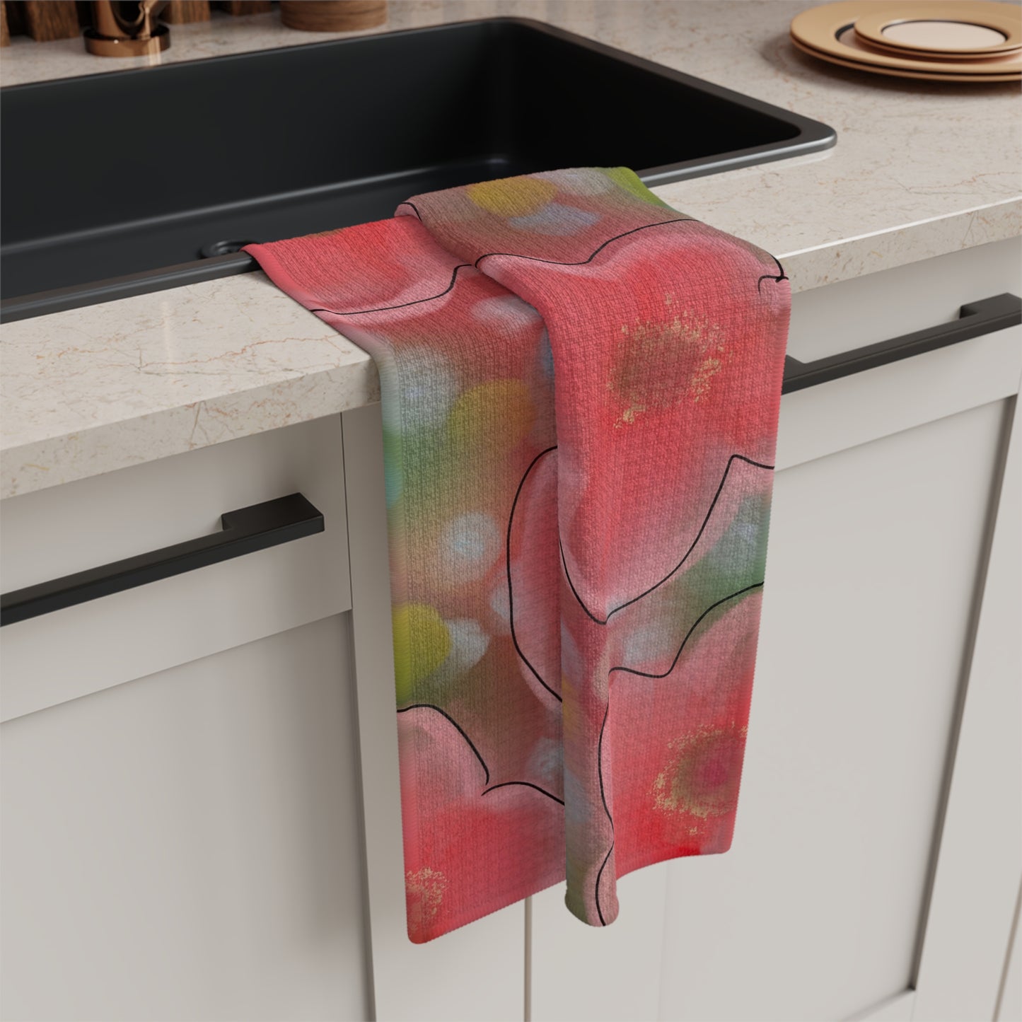 Floral Bokeh Microfiber Tea Towel — Pink Poppy Kitchen Towel