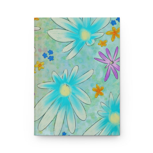 Floral Daisy Hardcover Journal — Pastel Watercolor Notebook for Notes & Gifts