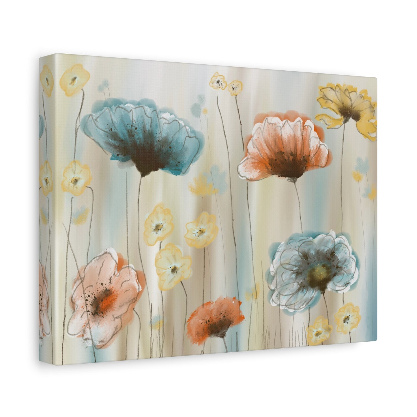 Floral Poppies Matte Canvas Wall Art – Stretched 1.25"