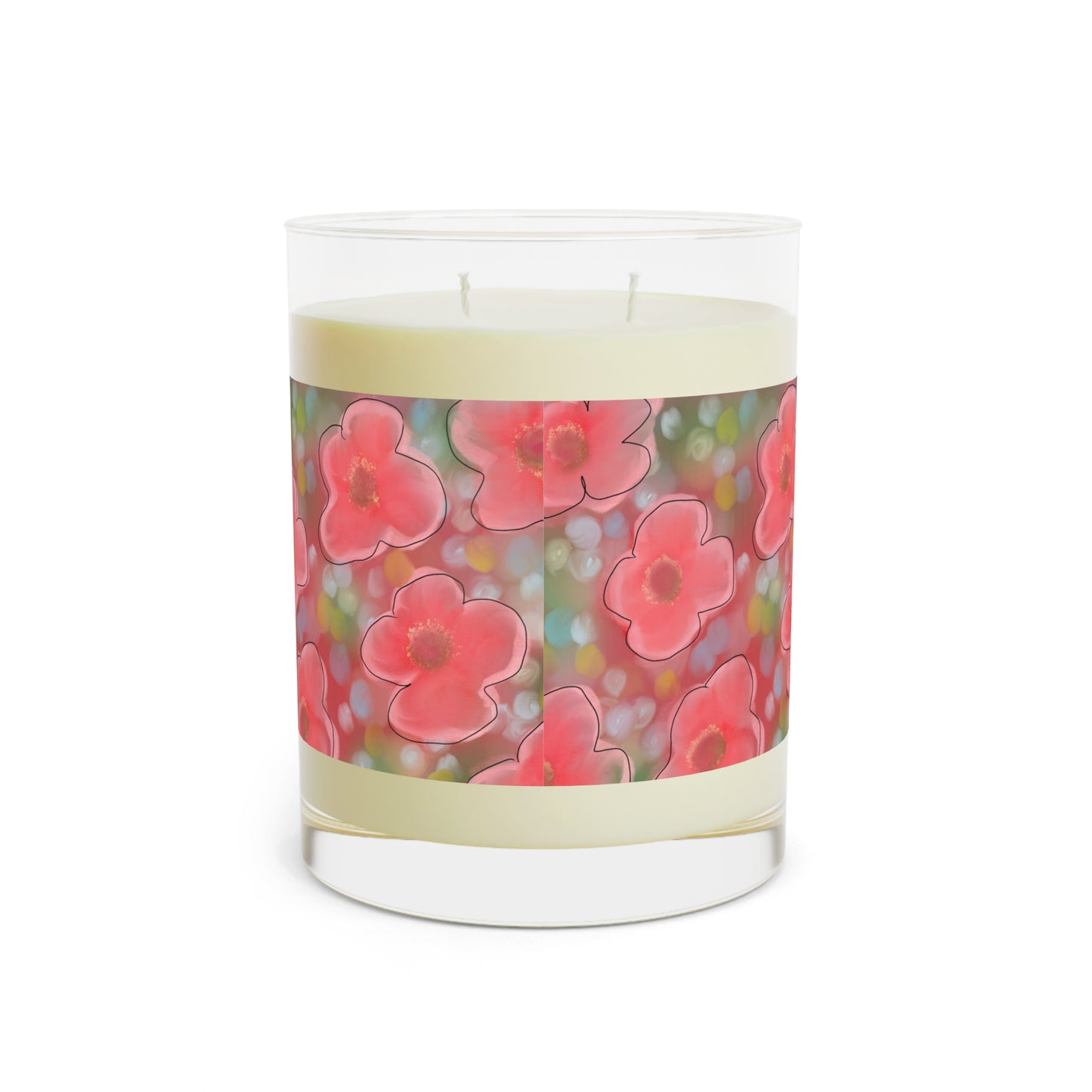Floral Pink Bloom Scented Candle — 11oz Glass Jar
