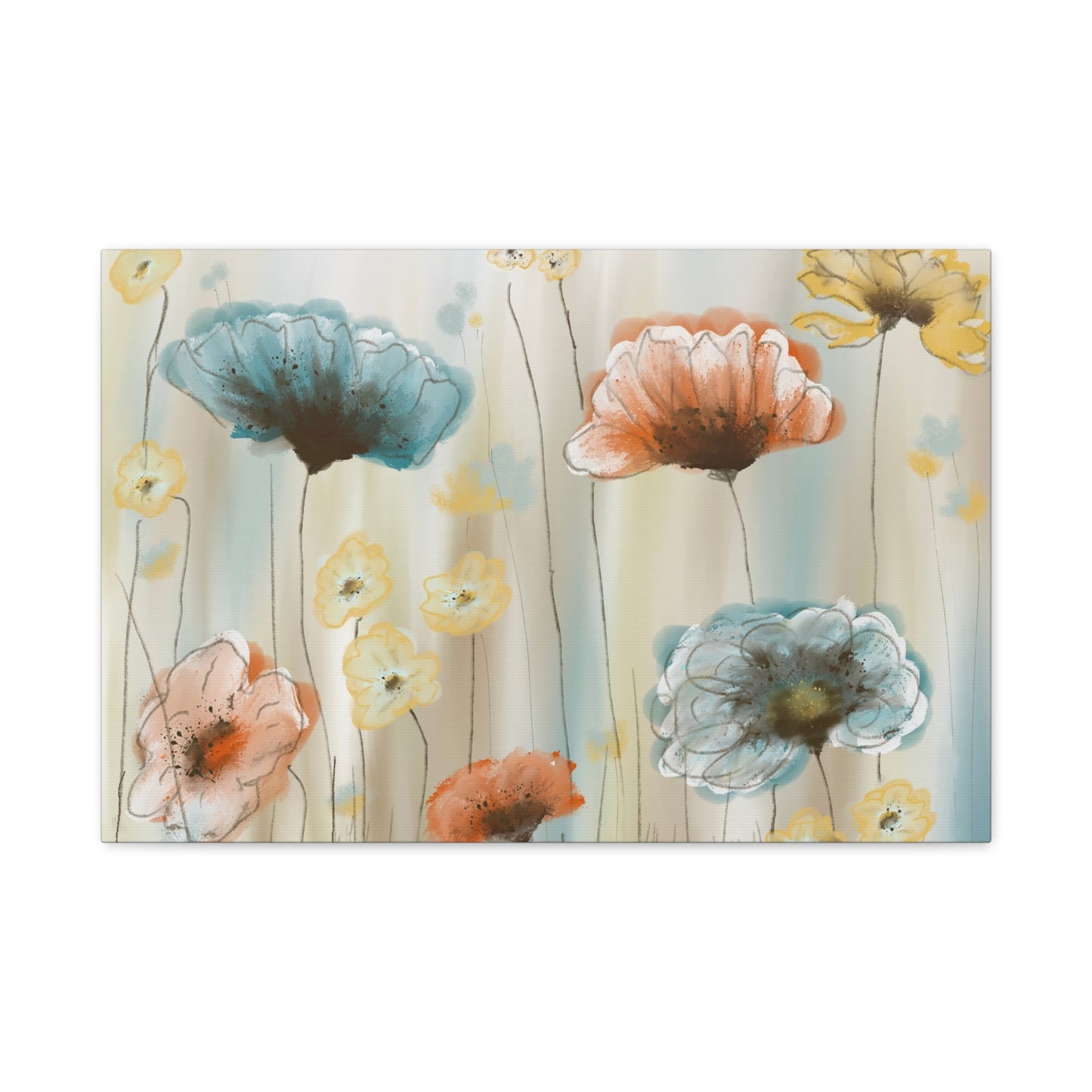 Floral Poppies Matte Canvas Wall Art – Stretched 1.25"