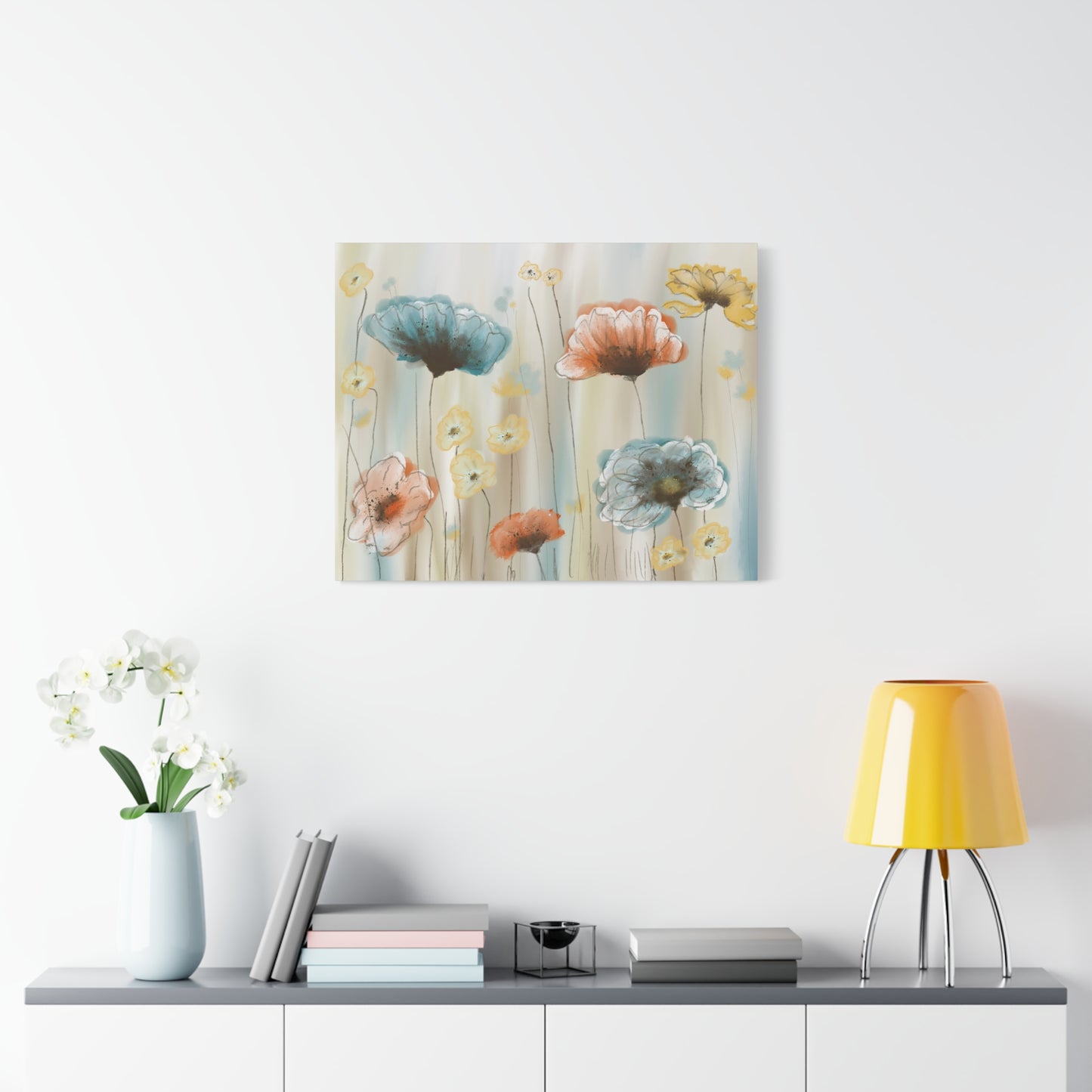 Floral Poppies Matte Canvas Wall Art – Stretched 1.25"